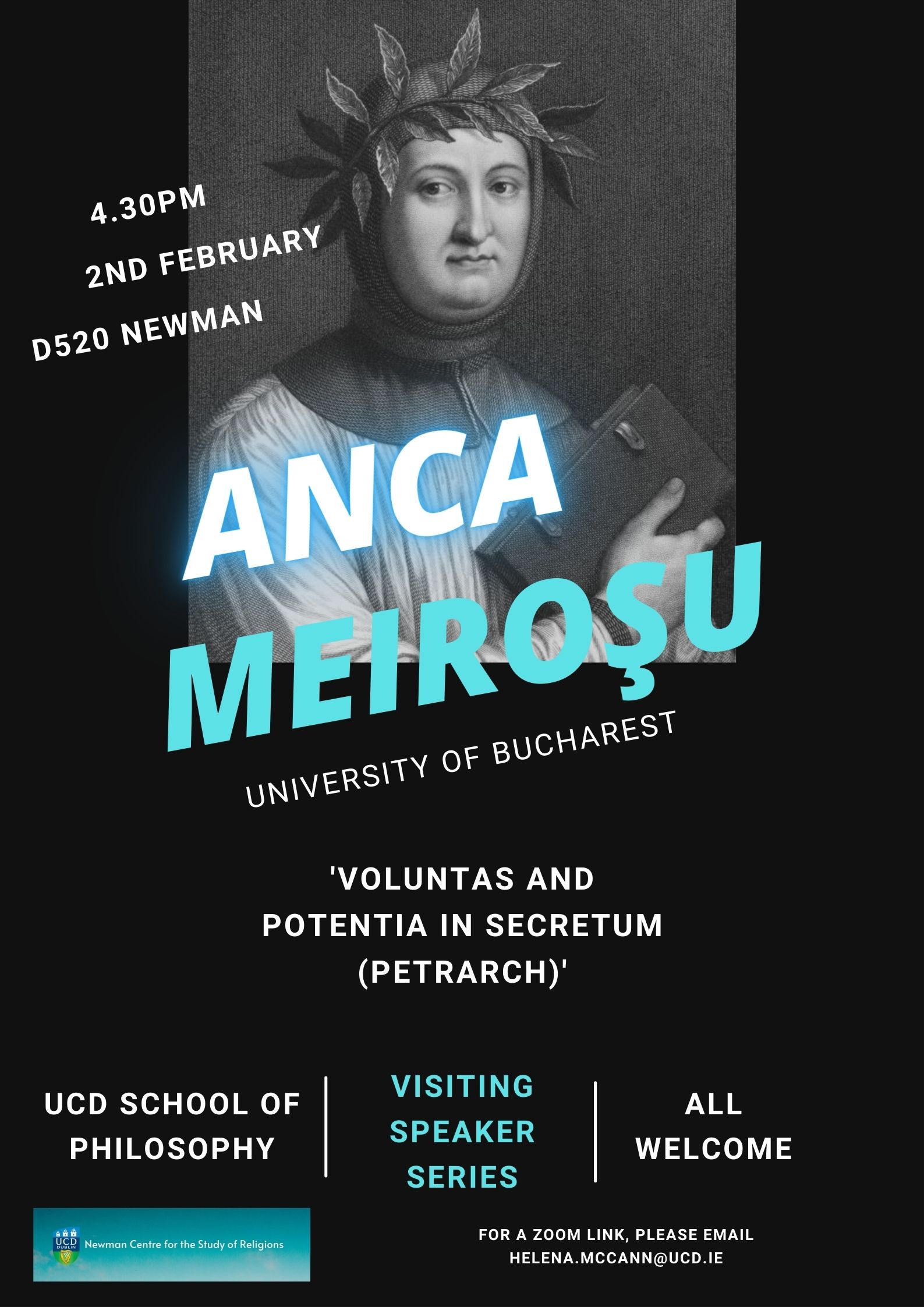 Anca Meiroşu (Research Institute of the University of Bucharest): Voluntas and potentia in Petrarch's Secretum 